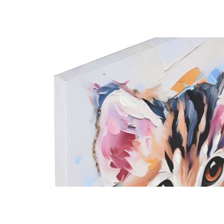 Quadro Home ESPRIT Tela Legno MDF Gatto Città Laccato 40 x 1,8 x 60 cm (2 Unità)