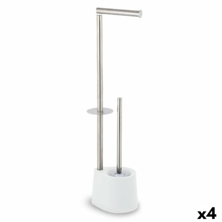 Porta Carta Igienica con Supporto per Scopino Confortime Acciaio 66 x 22 cm (4 Unità)