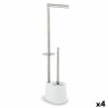 Porta Carta Igienica con Supporto per Scopino Confortime Acciaio 66 x 22 cm (4 Unità)