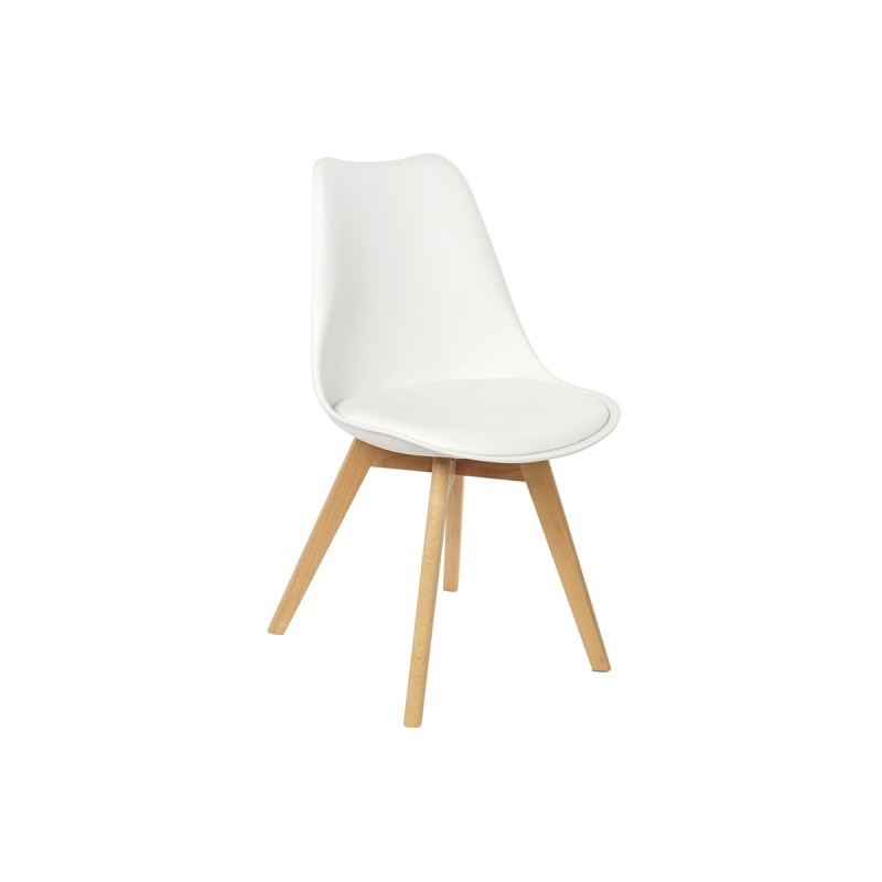 Sedia DKD Home Decor 48 x 55 x 83 cm Bianco polipropilene Faggio Sedia DKD Home Decor 48 x 55 x 83 cm Bianco polipropilene Faggio