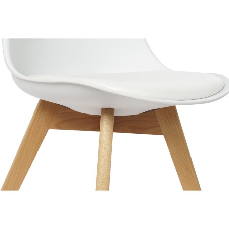 Sedia DKD Home Decor 48 x 55 x 83 cm Bianco polipropilene Faggio