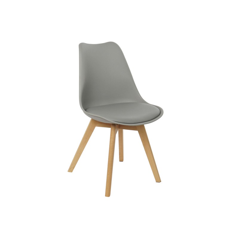 Sedia DKD Home Decor 48 x 55 x 83 cm Schiuma Grigio Marrone polipropilene Faggio Sedia DKD Home Decor 48 x 55 x 83 cm Schiuma Grigio Marrone polipropilene Faggio