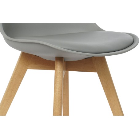 Sedia DKD Home Decor 48 x 55 x 83 cm Schiuma Grigio Marrone polipropilene Faggio