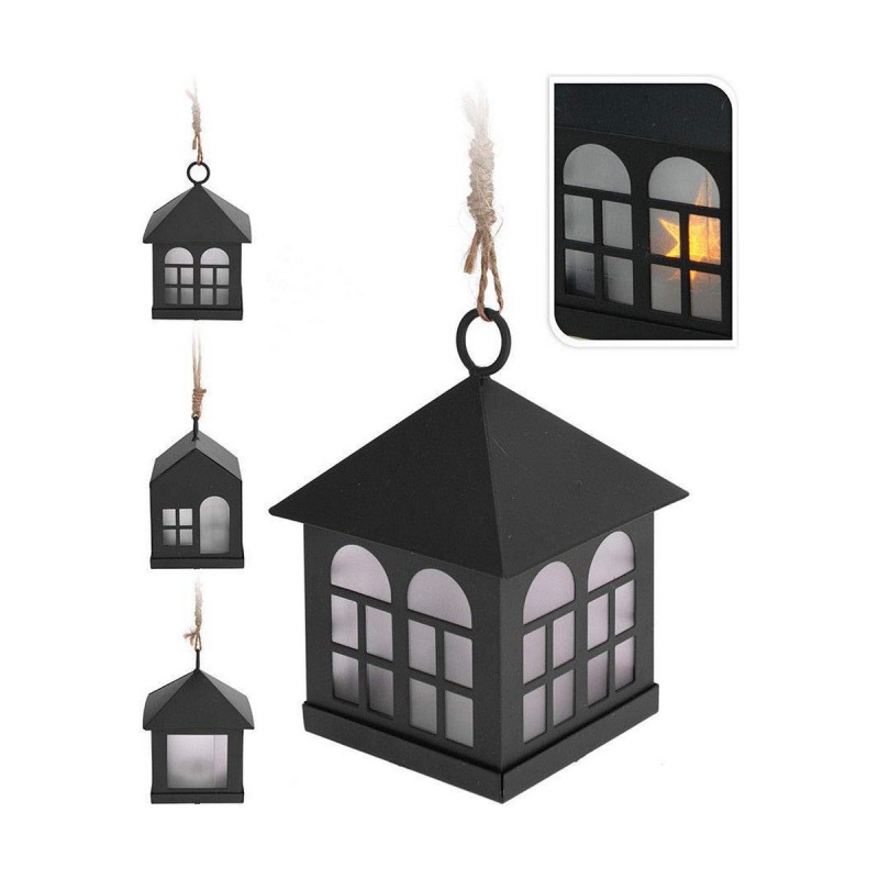 Lanterna Decoration With Light Nero Metallo Lanterna Decoration With Light Nero Metallo