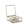 Scatola-Portagioie DKD Home Decor Verde Grigio chiaro Metallo Cristallo 15 x 15 x 5,5 cm (2 Unità)