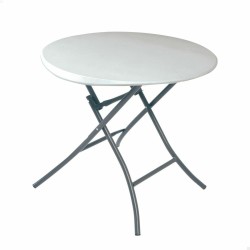Tavolo Pieghevole Lifetime Bianco Rotonda Acciaio Plastica 83 x 73,5 cm