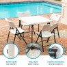 Tavolo Pieghevole Lifetime Bianco Quadrato Acciaio Plastica 86 x 86 x 74 cm