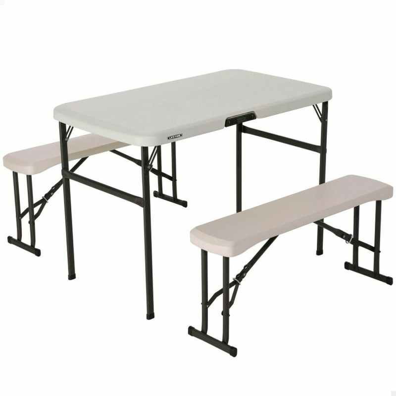 Tavolo con sedie Lifetime Crema 106 x 61 x 74 cm Tavolo con sedie Lifetime Crema 106 x 61 x 74 cm