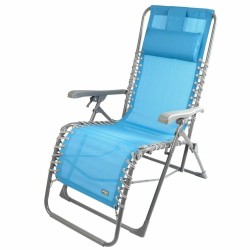Lettino Aktive Azzurro textilene 160 x 52 x 76 cm