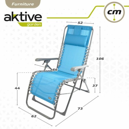 Lettino Aktive Azzurro textilene 160 x 52 x 76 cm
