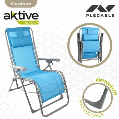 Lettino Aktive Azzurro textilene 160 x 52 x 76 cm