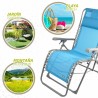Lettino Aktive Azzurro textilene 160 x 52 x 76 cm