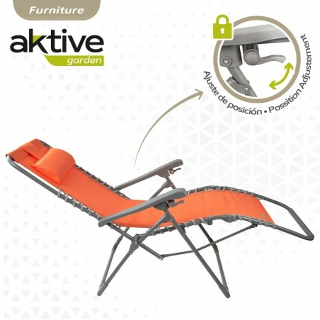 Lettino Aktive Arancio textilene 160 x 52 x 76 cm