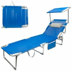 Lettino da spiaggia Colorbaby Blu Marino 188 x 58 x 30 cm