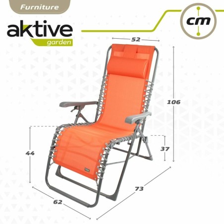 Lettino Aktive Arancio textilene 160 x 52 x 76 cm