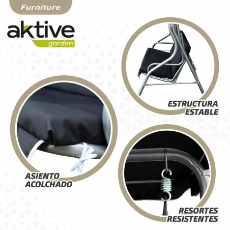 Altalena basculante Aktive 3 posti Nero 180 x 107 x 160 cm