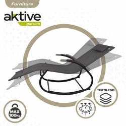 Lettino Aktive Nero Acciaio textilene 172 x 53 x 75 cm