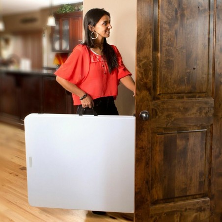 Tavolo Pieghevole Lifetime Bianco Rettangolare Acciaio Plastica 185 x 76 x 74 cm