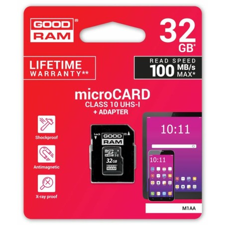 Scheda Di Memoria Micro SD con Adattatore GoodRam M1AA-0320R12 Classe 10 UHS-I 100 Mb/s