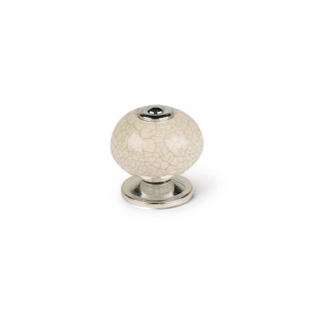 Pomo Rei Bianco Metallo Ø 40 x 36 mm 4 Pezzi
