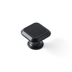 Pomo Rei Nero Nero opaco Metallo 30 x 30 mm 4 Pezzi