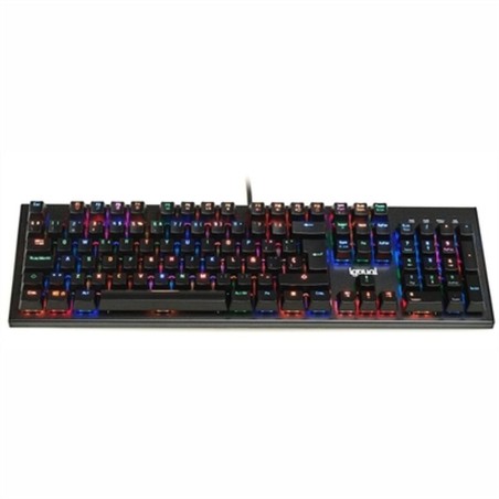 Tastiera iggual OBSIDIAN RGB Nero Qwerty in Spagnolo