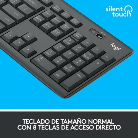 Tastiera e Mouse Wireless Logitech MK295 Nero Qwerty in Spagnolo