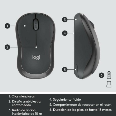 Tastiera e Mouse Wireless Logitech MK295 Nero Qwerty in Spagnolo
