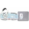 Tastiera e Mouse NASA ANDROMEDA4IN1-W Bianco Multicolore Qwerty in Spagnolo