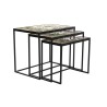 Set di 3 tavoli DKD Home Decor Nero Verde Dorato 60 x 40 x 50 cm