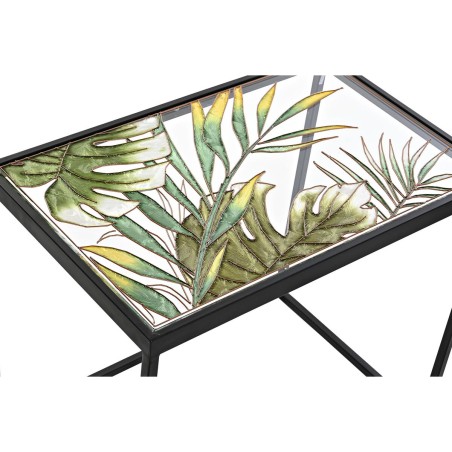 Set di 3 tavoli DKD Home Decor Nero Verde Dorato 60 x 40 x 50 cm