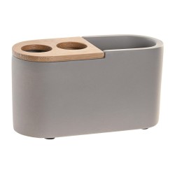 Bicchiere DKD Home Decor Grigio Naturale Bambù Cemento 11 X 4,5 X 6 CM