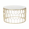 Tavolino da Caffè DKD Home Decor Glamour Bianco Multicolore Dorato Marmo Ferro 87 x 87 x 51,5 cm