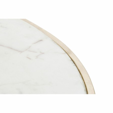 Tavolino da Caffè DKD Home Decor Glamour Bianco Multicolore Dorato Marmo Ferro 87 x 87 x 51,5 cm