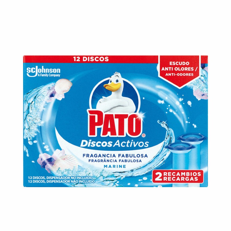 Deodorante per toilette Pato Discos Activos Ricambio Marino 2 Unità Disinfettante Deodorante per toilette Pato Discos Activos Ricambio Marino 2 Unità Disinfettante