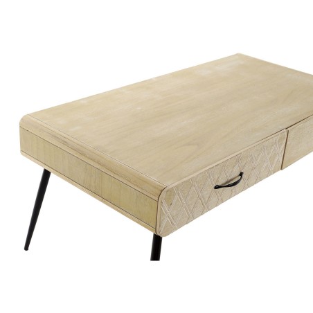 Tavolino da Caffè DKD Home Decor Nero Multicolore Rame Naturale Metallo Legno di paulownia Legno MDF 100 x 52 x 42,5 cm 100 x 52