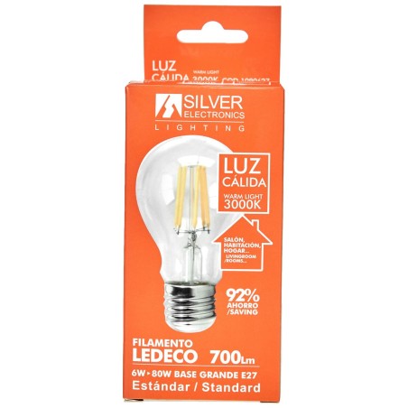 Lampadina LED Sferica Silver Electronics 1980627 E27 6W 3000K A++ (Luce Calda)
