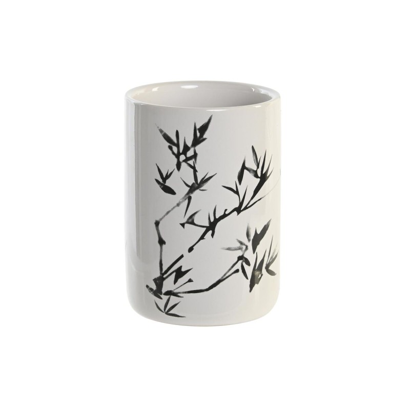 Portaspazzolini da Denti DKD Home Decor Bianco Nero Legno d'albero della gomma Gres 7,6 x 7,6 x 11 cm (12 Unità) Portaspazzolini da Denti DKD Home Decor Bianco Nero Legno d'albero della gomma Gres 7,6 x 7,6 x 11 cm (12 Unità)