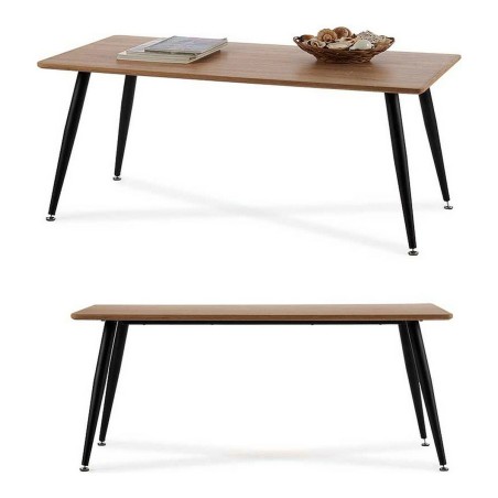 Tavolino da Caffè Marrone Nero Legno Metallo Melammina Legno MDF