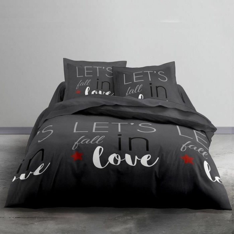 Set di Lenzuola TODAY Amore Grigio Letto matrimoniale 240 x 260 cm Set di Lenzuola TODAY Amore Grigio Letto matrimoniale 240 x 260 cm