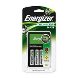 Caricabatterie + Batterie Ricaricabili Energizer Maxi Charger AA AAA HR6 (4 Unità)