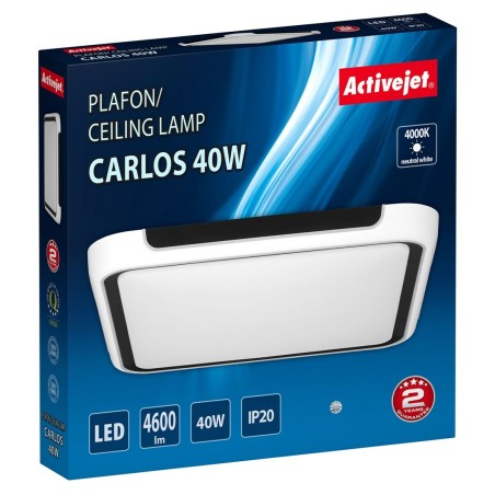 Lampadario Activejet AJE-CARLOS 40W Bianco Nero 80 (4000 K)