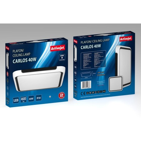 Lampadario Activejet AJE-CARLOS 40W Bianco Nero 80 (4000 K)