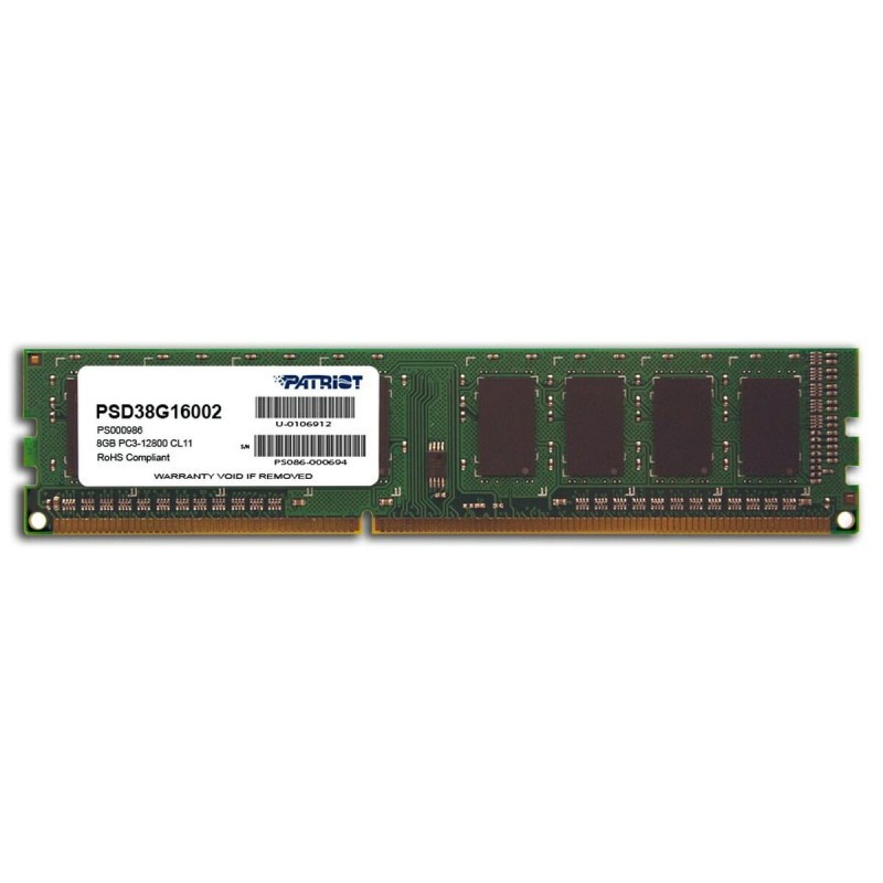Memoria RAM Patriot Memory PC3-12800 CL11 8 GB Memoria RAM Patriot Memory PC3-12800 CL11 8 GB