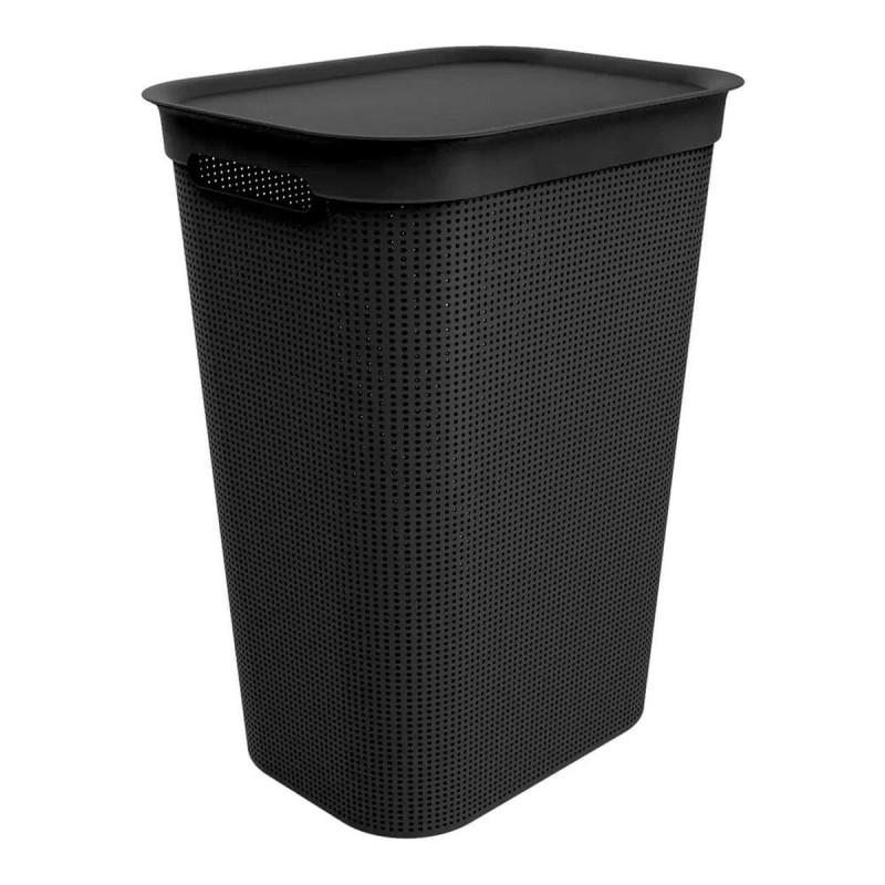 Cesto per i Panni Rotho Brisen Nero 50 L Plastica Cesto per i Panni Rotho Brisen Nero 50 L Plastica
