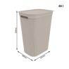 Cesto per i Panni Rotho Brisen Nero 50 L Plastica