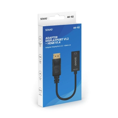 Adattatore DisplayPort con HDMI Savio AK-62 20 cm