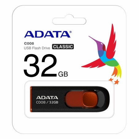 Memoria USB Adata AC008-32G-RKD 32 GB Nero/Rosso