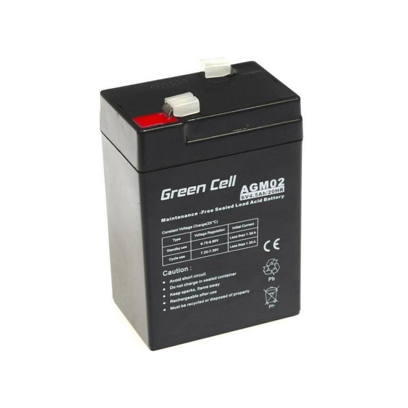 Batteria per Gruppo di Continuità UPS Green Cell AGM02 4,5 AH 6 V Batteria per Gruppo di Continuità UPS Green Cell AGM02 4,5 AH 6 V