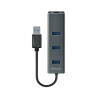Hub USB 4 Porte Savio AK-58 Ethernet (RJ-45) Grigio